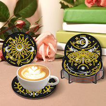 Load image into Gallery viewer, 8 Pcs Acrylic Diamond Painting Art Coasters Kit with Holder (Sun Moon Magic)