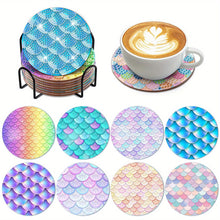Load image into Gallery viewer, 8 Pcs Acrylic Diamond Painting Art Coasters Kit with Holder (Colourful Art)