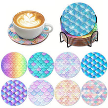 Load image into Gallery viewer, 8 Pcs Acrylic Diamond Painting Art Coasters Kit with Holder (Colourful Art)