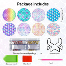 Load image into Gallery viewer, 8 Pcs Acrylic Diamond Painting Art Coasters Kit with Holder (Colourful Art)