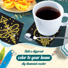 Load image into Gallery viewer, 8 PCS Acrylic Black Gold Pattern Diamond Painting Coasters for Adults Beginner