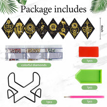 Load image into Gallery viewer, 8 PCS Acrylic Black Gold Pattern Diamond Painting Coasters for Adults Beginner