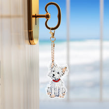 Load image into Gallery viewer, 6 PCS Double Sided Special Shape Diamond Painting Keychain (Cute Puppy)