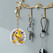 Load image into Gallery viewer, 6 PCS Double Sided Special Shape Diamond Painting Keychain (Little Dinosaur)