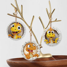 Load image into Gallery viewer, 6 PCS Double Sided Special Shape Diamond Painting Keychain (Little Dinosaur)