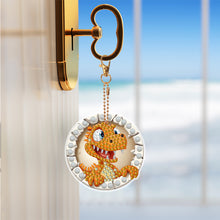 Load image into Gallery viewer, 6 PCS Double Sided Special Shape Diamond Painting Keychain (Little Dinosaur)