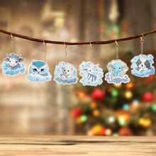 Load image into Gallery viewer, 6 PCS Double Sided Special Shape Diamond Painting Keychain (Cloud Animals)
