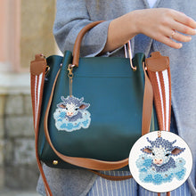 Load image into Gallery viewer, 6 PCS Double Sided Special Shape Diamond Painting Keychain (Cloud Animals)