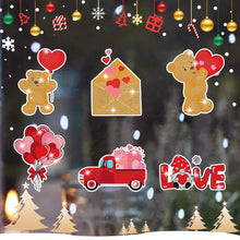 Load image into Gallery viewer, 6 Pcs Valentine Diamond Painting Sticker Gem Sticker for Boy Girls Gift (Bear)