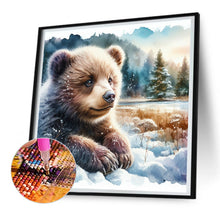 Load image into Gallery viewer, Diamond Painting - Full Round - grizzly bear in snow (30*30CM)