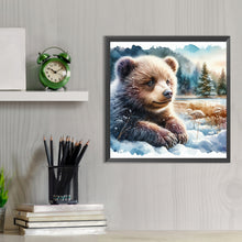 Load image into Gallery viewer, Diamond Painting - Full Round - grizzly bear in snow (30*30CM)