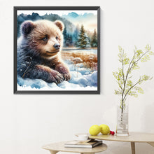 Load image into Gallery viewer, Diamond Painting - Full Round - grizzly bear in snow (30*30CM)