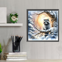 Load image into Gallery viewer, Diamond Painting - Full Round - raccoon in snow (30*30CM)