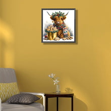 Load image into Gallery viewer, Diamond Painting - Full Round - Highland cow baby (35*35CM)