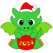 Load image into Gallery viewer, Diamond Painting - Full Round - Baby dragon, symbol of the year (30*30CM)