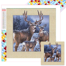 Load image into Gallery viewer, Diamond Painting - Full Square - deer in snow (50*50CM)