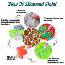 Load image into Gallery viewer, 8 Pcs Animal Texture Wooden Biscuit Diamond Painting Art Coaster Kit with Holder