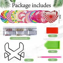 Load image into Gallery viewer, 8 Pcs Animal Texture Wooden Biscuit Diamond Painting Art Coaster Kit with Holder