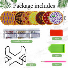 Load image into Gallery viewer, 8 Pcs Animal Texture Wooden Biscuit Diamond Painting Art Coaster Kit with Holder