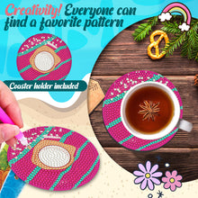 Load image into Gallery viewer, 8 Pcs Animal Texture Wooden Biscuit Diamond Painting Art Coaster Kit with Holder