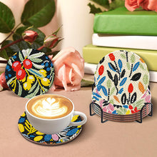 Load image into Gallery viewer, 8 Pcs Animal Texture Wooden Biscuit Diamond Painting Art Coaster Kit with Holder