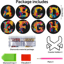 Load image into Gallery viewer, 8 Pcs Animal Texture Wooden Biscuit Diamond Painting Art Coaster Kit with Holder