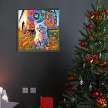 Load image into Gallery viewer, Diamond Painting - Full Round - Cat Flower Bush and Bus (40*40CM)