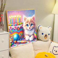 Load image into Gallery viewer, Diamond Painting - Full Round - cake and cat (40*40CM)