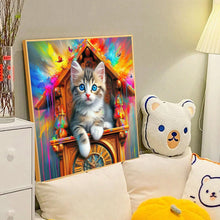 Load image into Gallery viewer, Diamond Painting - Full Round - cat and clock (40*40CM)