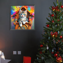 Load image into Gallery viewer, Diamond Painting - Full Round - cat and clock (40*40CM)