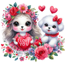 Load image into Gallery viewer, Diamond Painting - Full Round - loving puppy (30*30CM)