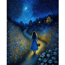 Load image into Gallery viewer, Diamond Painting - Full Round - girl walking at night (40*50CM)