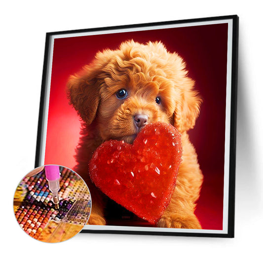 Diamond Painting - Full Round - love and puppy (30*30CM)