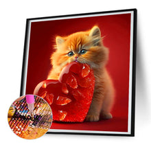 Load image into Gallery viewer, Diamond Painting - Full Round - Love and kitten (30*30CM)