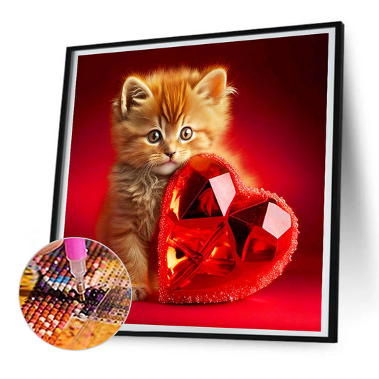 Diamond Painting - Full Round - Love and kitten (30*30CM)