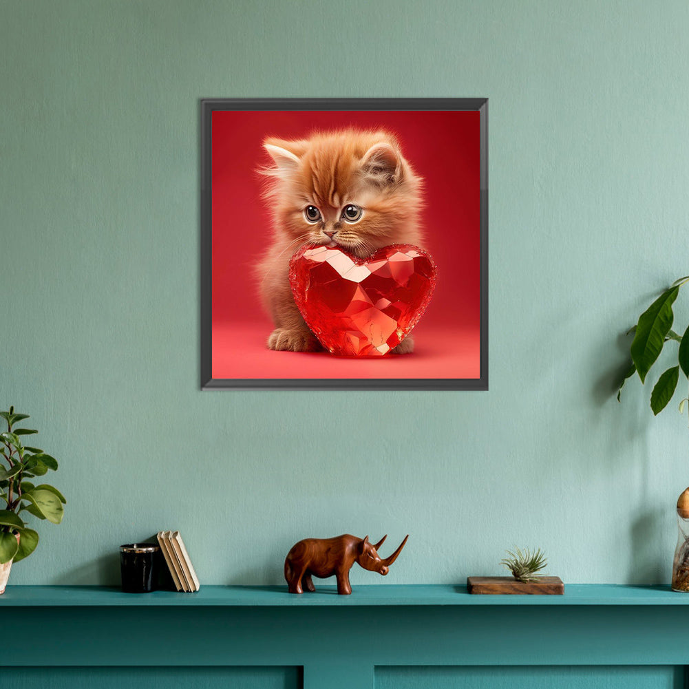 Diamond Painting - Full Round - Love and kitten (30*30CM)