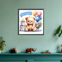 Load image into Gallery viewer, Diamond Painting - Full Round - birthday bear (30*30CM)