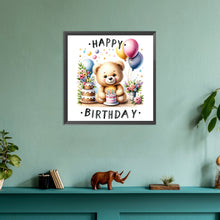 Load image into Gallery viewer, Diamond Painting - Full Round - birthday bear (30*30CM)