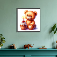 Load image into Gallery viewer, Diamond Painting - Full Round - birthday bear (30*30CM)