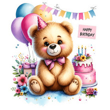 Load image into Gallery viewer, Diamond Painting - Full Round - birthday bear (30*30CM)