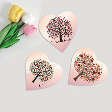 Load image into Gallery viewer, 6 Pcs Christmas Special Shape Diamond Painting Greeting Card Kit (Heart Tree)
