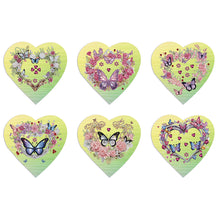 Load image into Gallery viewer, 6 Pcs Christmas Special Shape Diamond Painting Greeting Card (Heart Butterfly)