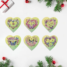Load image into Gallery viewer, 6 Pcs Christmas Special Shape Diamond Painting Greeting Card (Heart Butterfly)