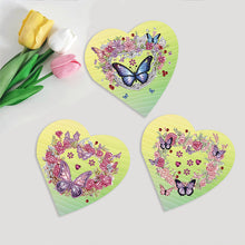 Load image into Gallery viewer, 6 Pcs Christmas Special Shape Diamond Painting Greeting Card (Heart Butterfly)