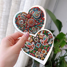 Load image into Gallery viewer, 6 Pcs Christmas Special Shape Diamond Painting Greeting Card Kit (Heart Flower)