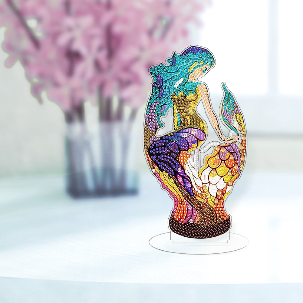 Lion Diamond Painting Desktop Ornaments Kit with Light for Office Desktop Decor