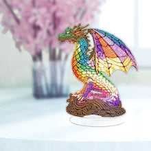 Load image into Gallery viewer, Lion Diamond Painting Desktop Ornaments Kit with Light for Office Desktop Decor