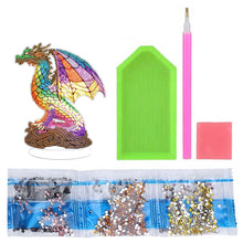 Load image into Gallery viewer, Lion Diamond Painting Desktop Ornaments Kit with Light for Office Desktop Decor