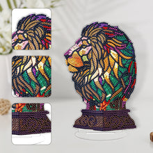 Load image into Gallery viewer, Lion Diamond Painting Desktop Ornaments Kit with Light for Office Desktop Decor
