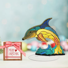 Load image into Gallery viewer, Lion Diamond Painting Desktop Ornaments Kit with Light for Office Desktop Decor